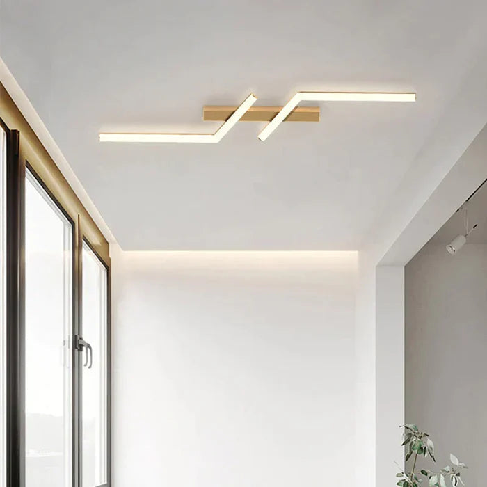 Moderna Semplice Luce da Soffitto LED in Alluminio Nero
