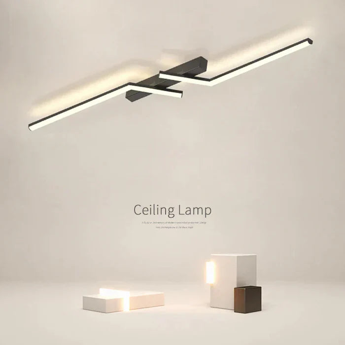 Moderna Semplice Luce da Soffitto LED in Alluminio Nero