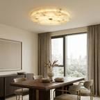 Lampada da soffitto in alabastro mosaico rotondo