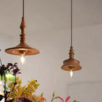 Nigg Lampada a Sospensione Legno Noce Paralume Moderna Minimalista