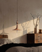 Nigg Lampada a Sospensione Legno Noce Paralume Moderna Minimalista