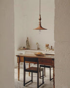 Nigg Lampada a Sospensione Legno Noce Paralume Moderna Minimalista