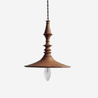 Nigg Lampada a Sospensione Legno Noce Paralume Moderna Minimalista