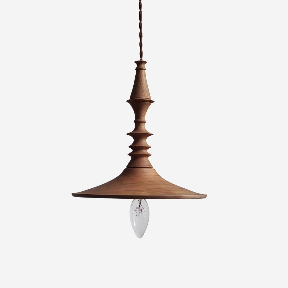 Nigg Lampada a Sospensione Legno Noce Paralume Moderna Minimalista