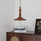 Nigg Lampada a Sospensione Legno Noce Paralume Moderna Minimalista