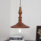 Nigg Lampada a Sospensione Legno Noce Paralume Moderna Minimalista