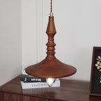 Nigg Lampada a Sospensione Legno Noce Paralume Moderna Minimalista