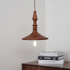 Nigg Lampada a Sospensione Legno Noce Paralume Moderna Minimalista