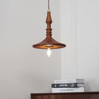 Nigg Lampada a Sospensione Legno Noce Paralume Moderna Minimalista