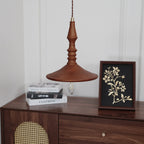 Nigg Lampada a Sospensione Legno Noce Paralume Moderna Minimalista