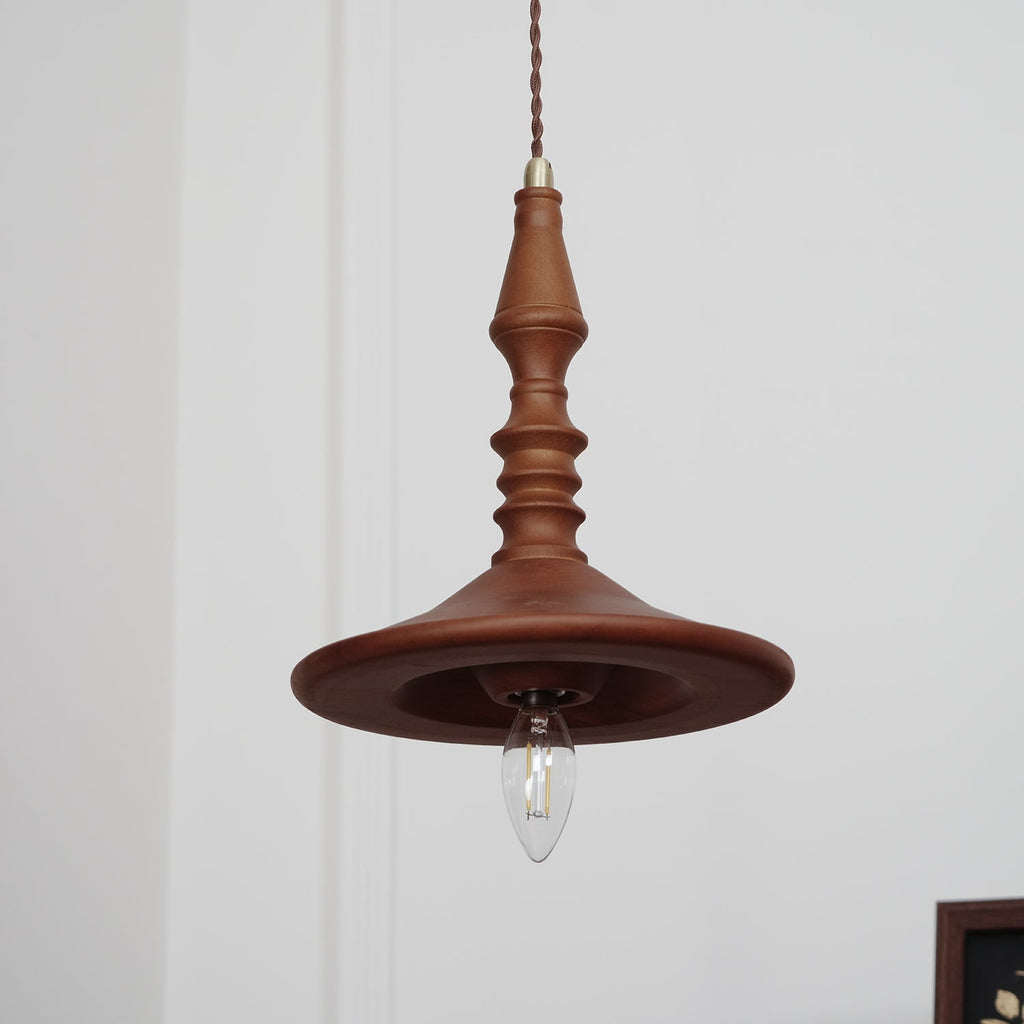 Nigg Lampada a Sospensione Legno Noce Paralume Moderna Minimalista