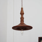 Nigg Lampada a Sospensione Legno Noce Paralume Moderna Minimalista