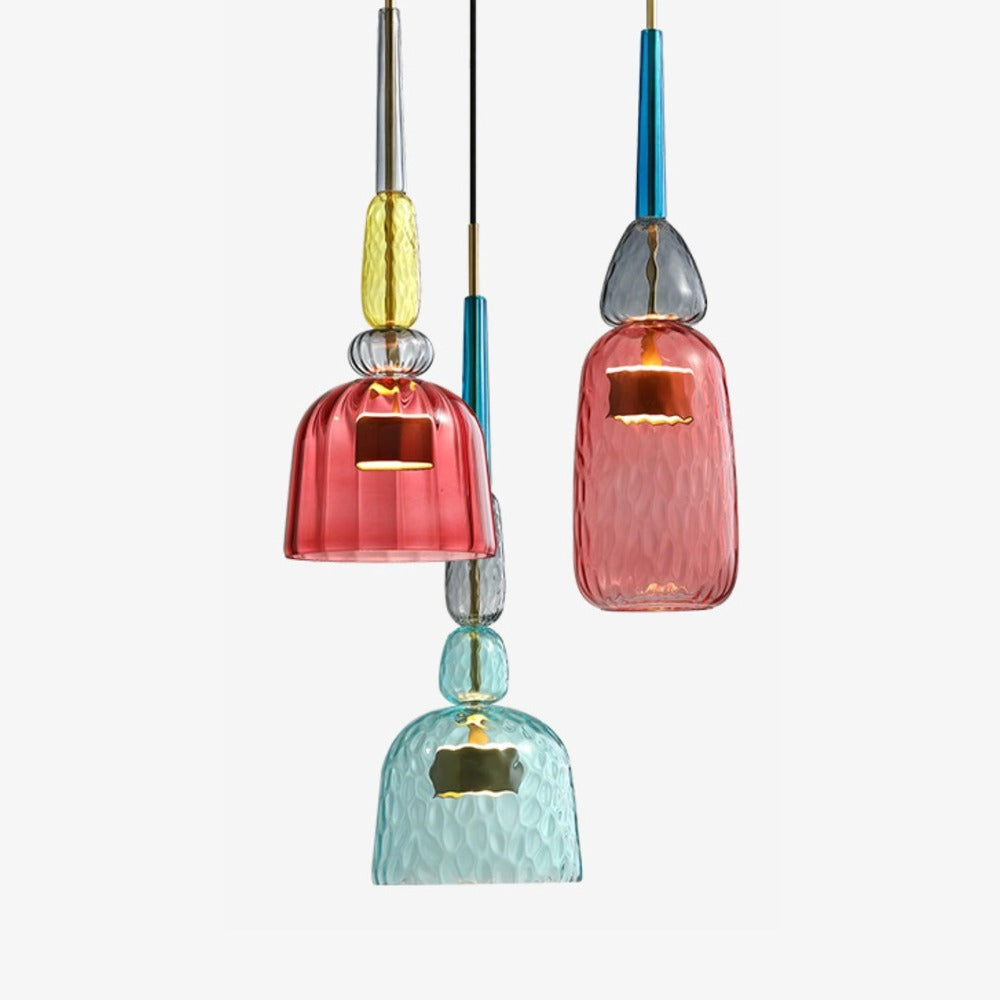 Design sospensione a LED in vetro colorato Illumy