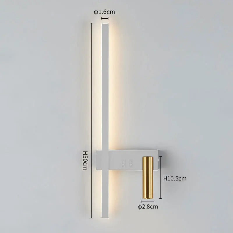 Lampada da Parete LED Girevole con Testa di Lettura Regolabile