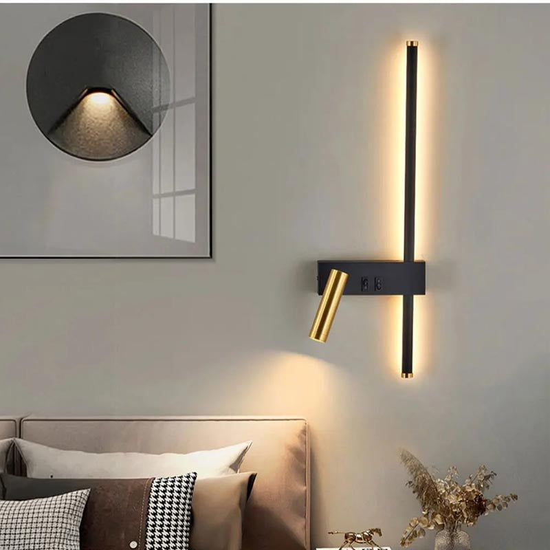 Lampada da Parete LED Girevole con Testa di Lettura Regolabile