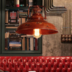 Lampada a sospensione a cupola rossa retro in ruggine con 1 luce