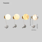 Aria Moderno Luna LED Applique Bianco Resina Camera dei Bambini