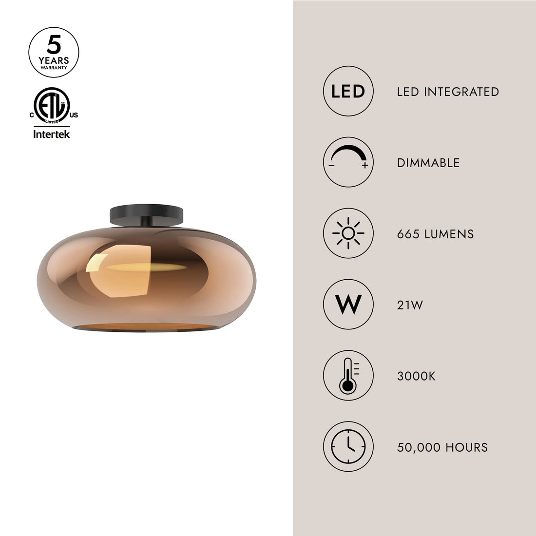 Trinity 14-in Semi-Flush Mount