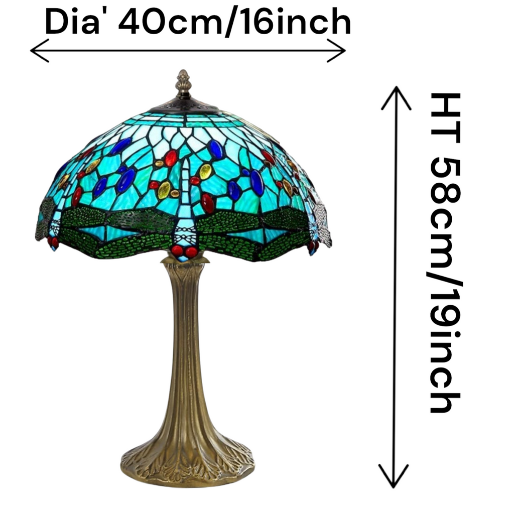 Lampada da Tavolo Tiffany Aqua Libellula