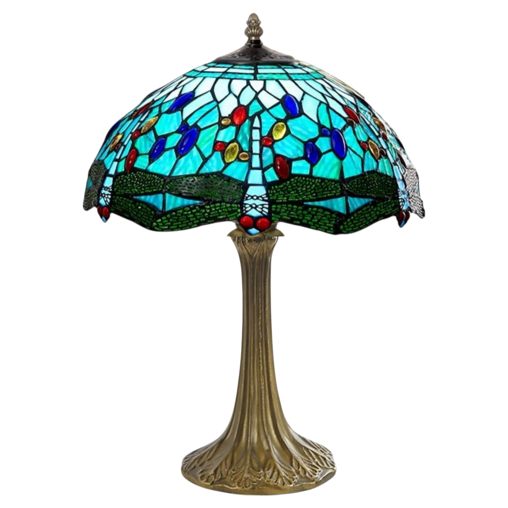 Lampada da Tavolo Tiffany Aqua Libellula
