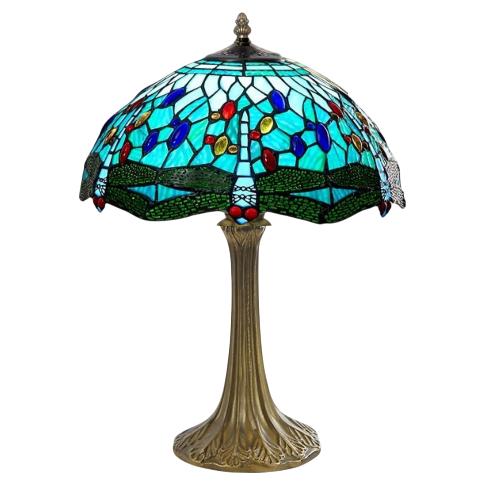 Lampada da Tavolo Tiffany Aqua Libellula