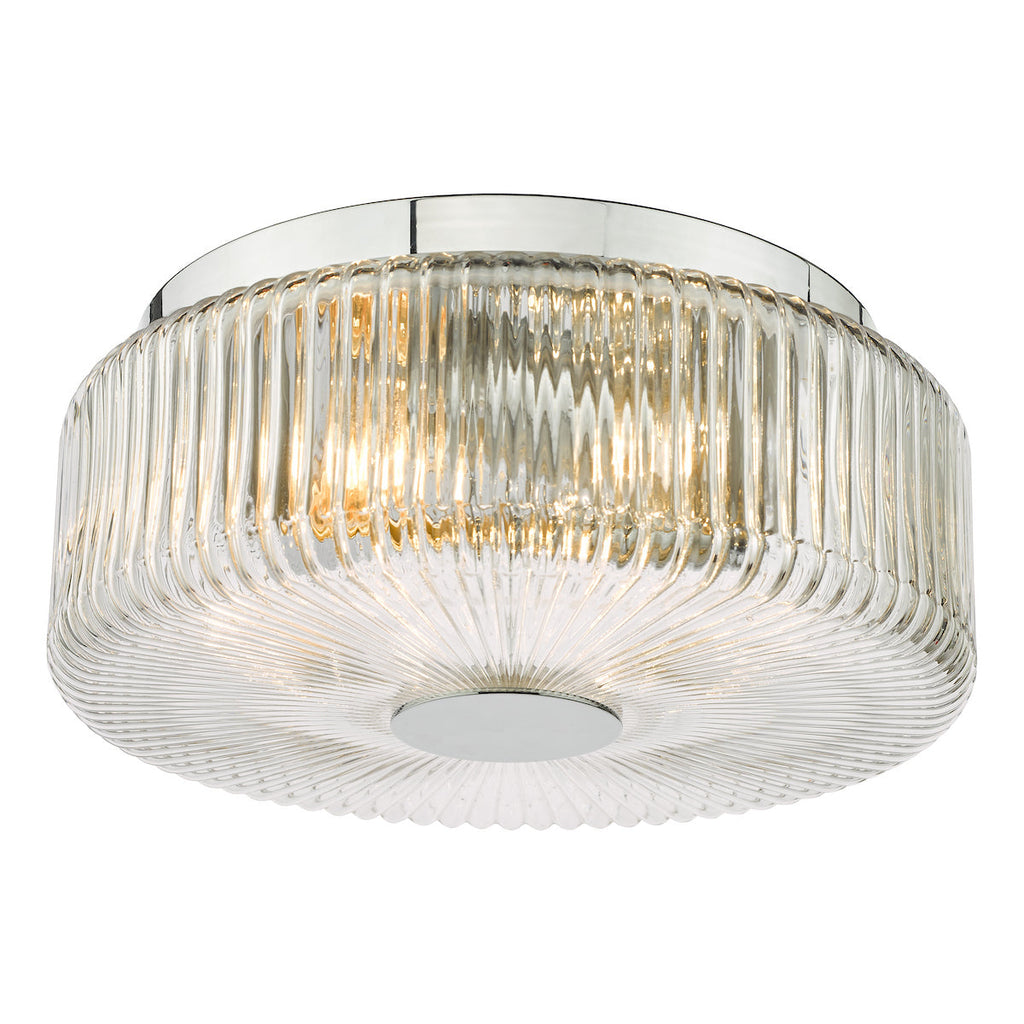 Dar Twyman 3 Luci Flush Cromo Lucido e Vetro Rigato IP44