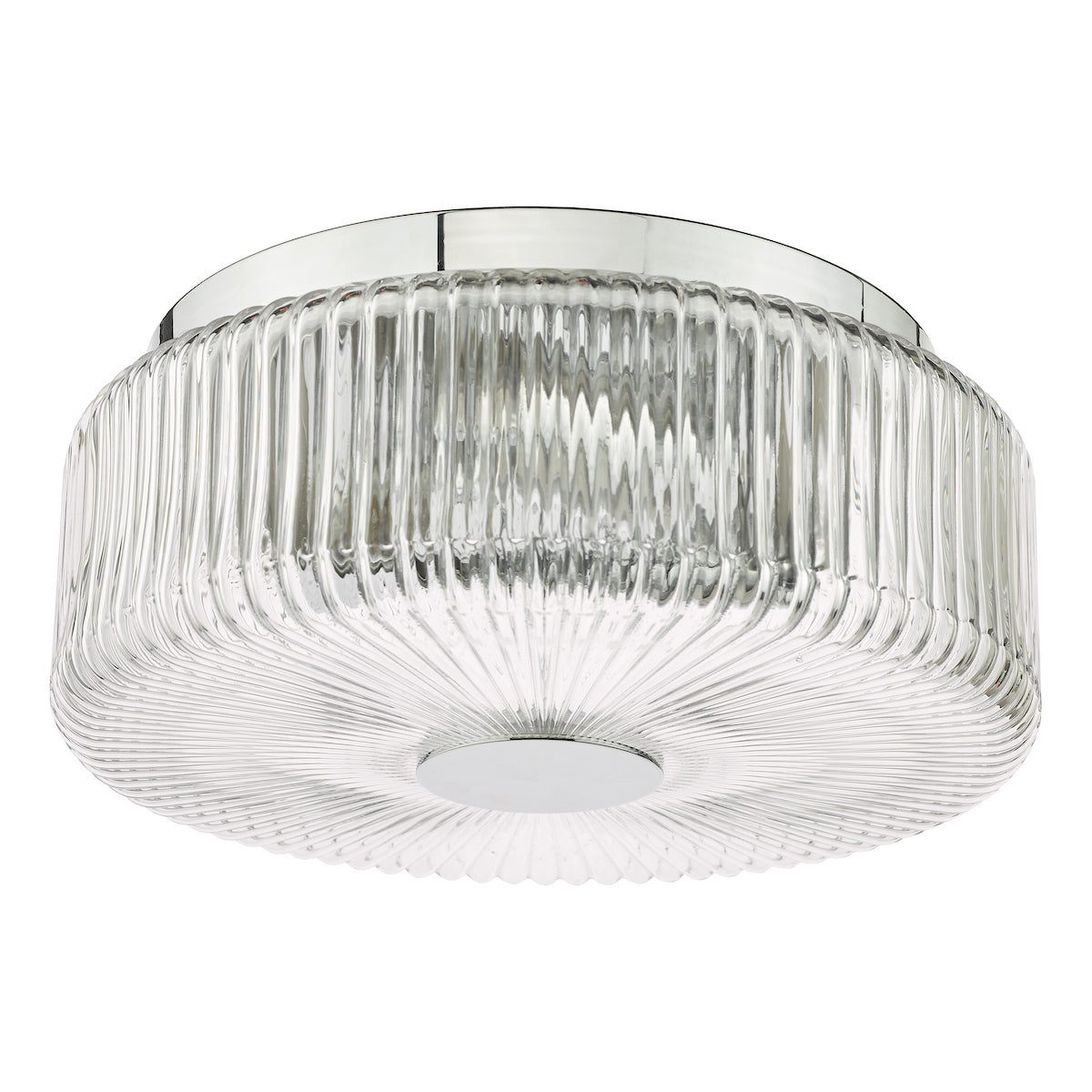 Dar Twyman 3 Luci Flush Cromo Lucido e Vetro Rigato IP44