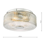 Dar Twyman 3 Luci Flush Cromo Lucido e Vetro Rigato IP44