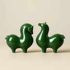 Clara Tangma Cavallo – Figurina in Ceramica Celadon di Buona Fortuna