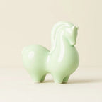 Clara Tangma Cavallo – Figurina in Ceramica Celadon di Buona Fortuna