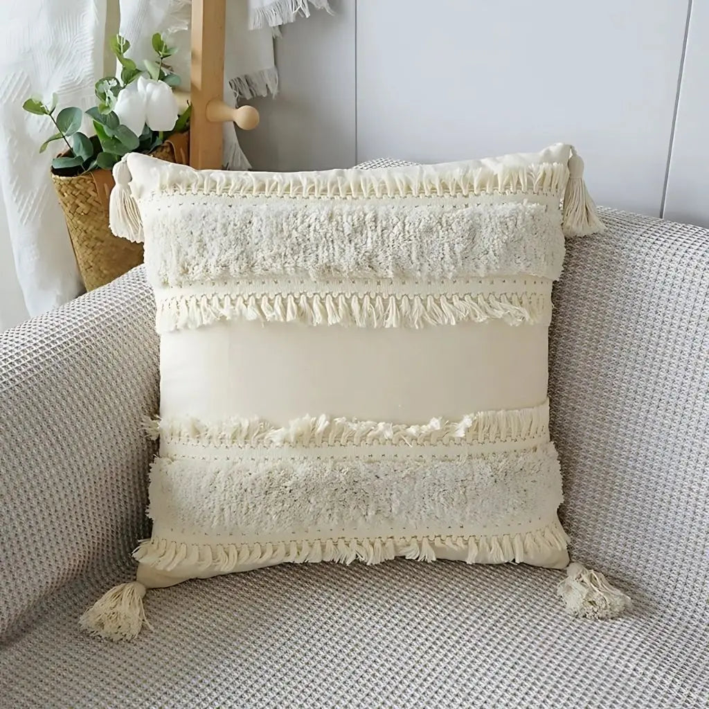 Collezione di Federe con Frange a Nido d'Ape Boho
