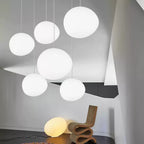 Telstone Lampada a sospensione – Vetro – Bianco – Ø30 cm – Design moderno