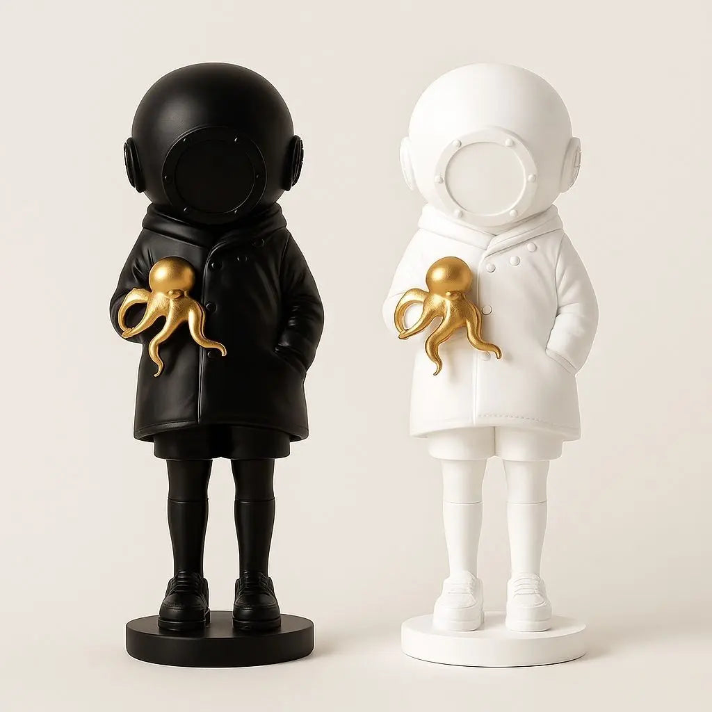 Statua di Astronauta Subacqueo con Polpo