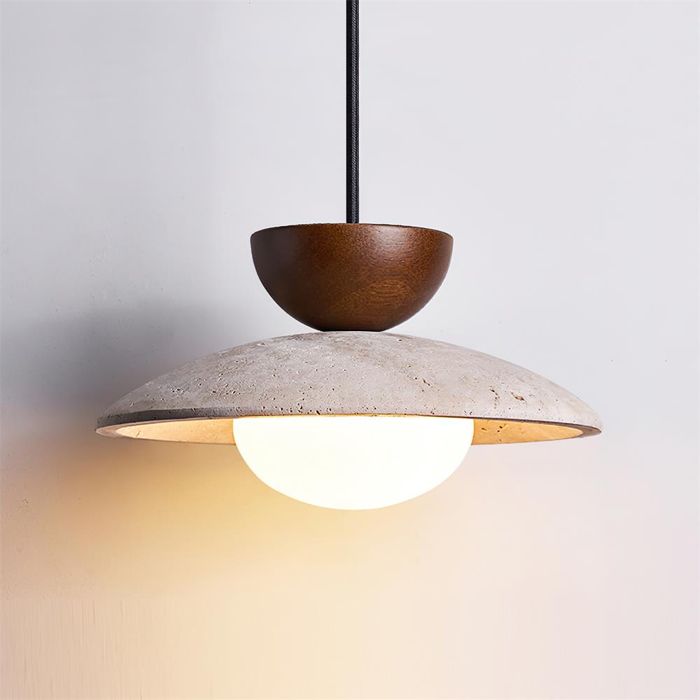Lampade a sospensione Cleo in Travertino