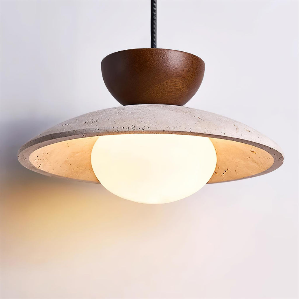 Lampade a sospensione Cleo in Travertino