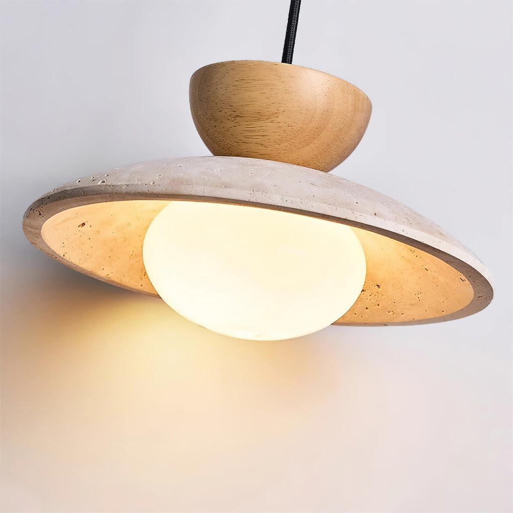 Lampade a sospensione Cleo in Travertino