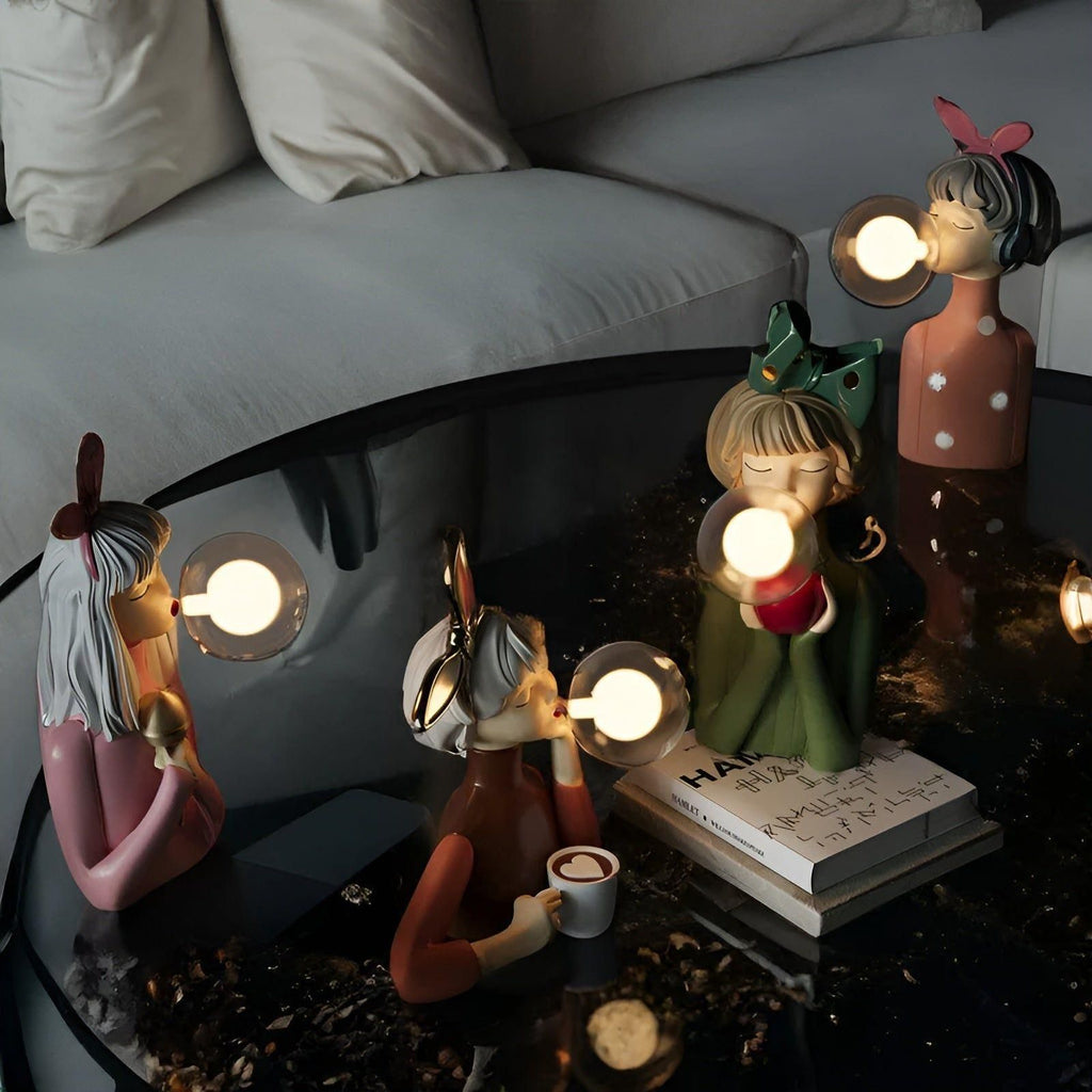 Luce notturna con effetto bolle – USB Bubble Girl Ornamento Lampada da Tavolo per una casa accogliente