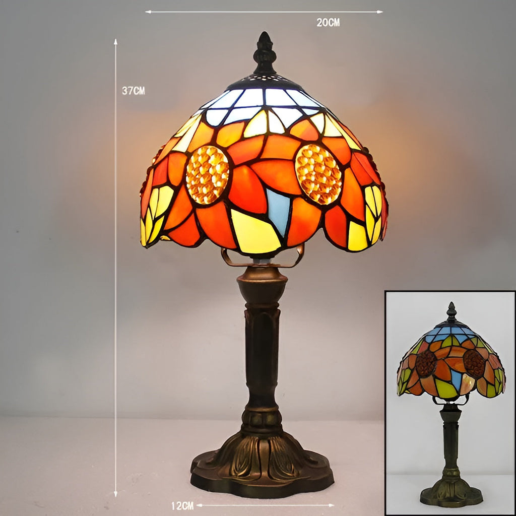 Lampada da tavolo barocca – Artigianale con vetro colorato | Illuminazione decorativa per la tua casa e il tuo ufficio