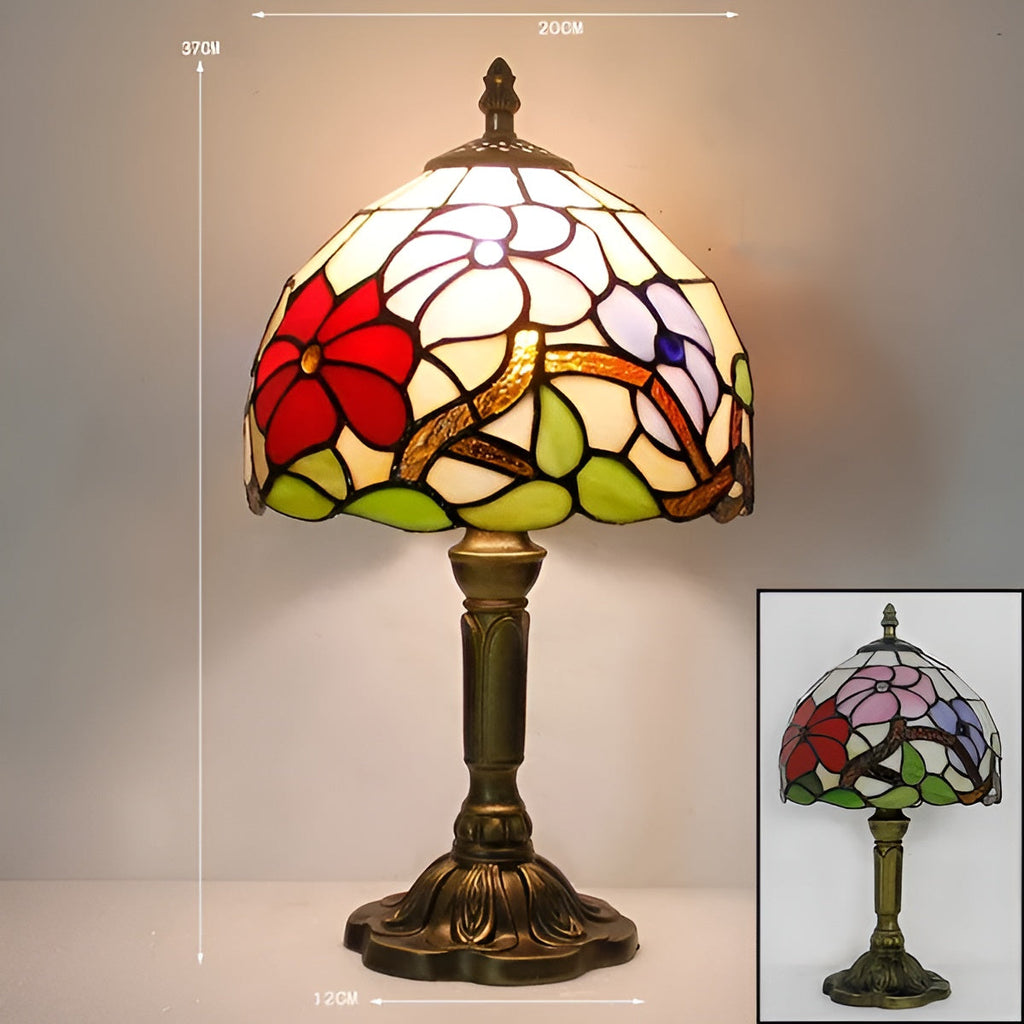 Lampada da tavolo barocca – Artigianale con vetro colorato | Illuminazione decorativa per la tua casa e il tuo ufficio