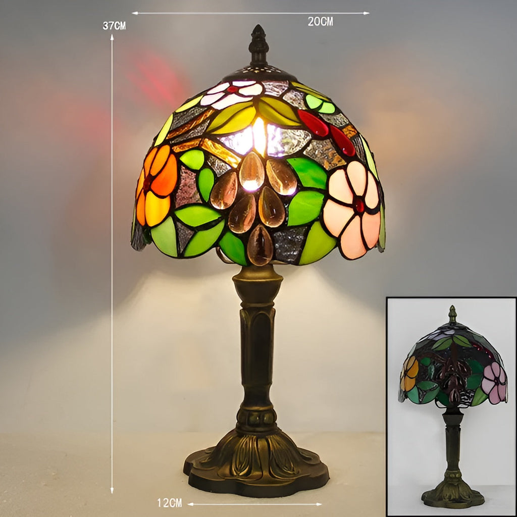 Lampada da tavolo barocca – Artigianale con vetro colorato | Illuminazione decorativa per la tua casa e il tuo ufficio