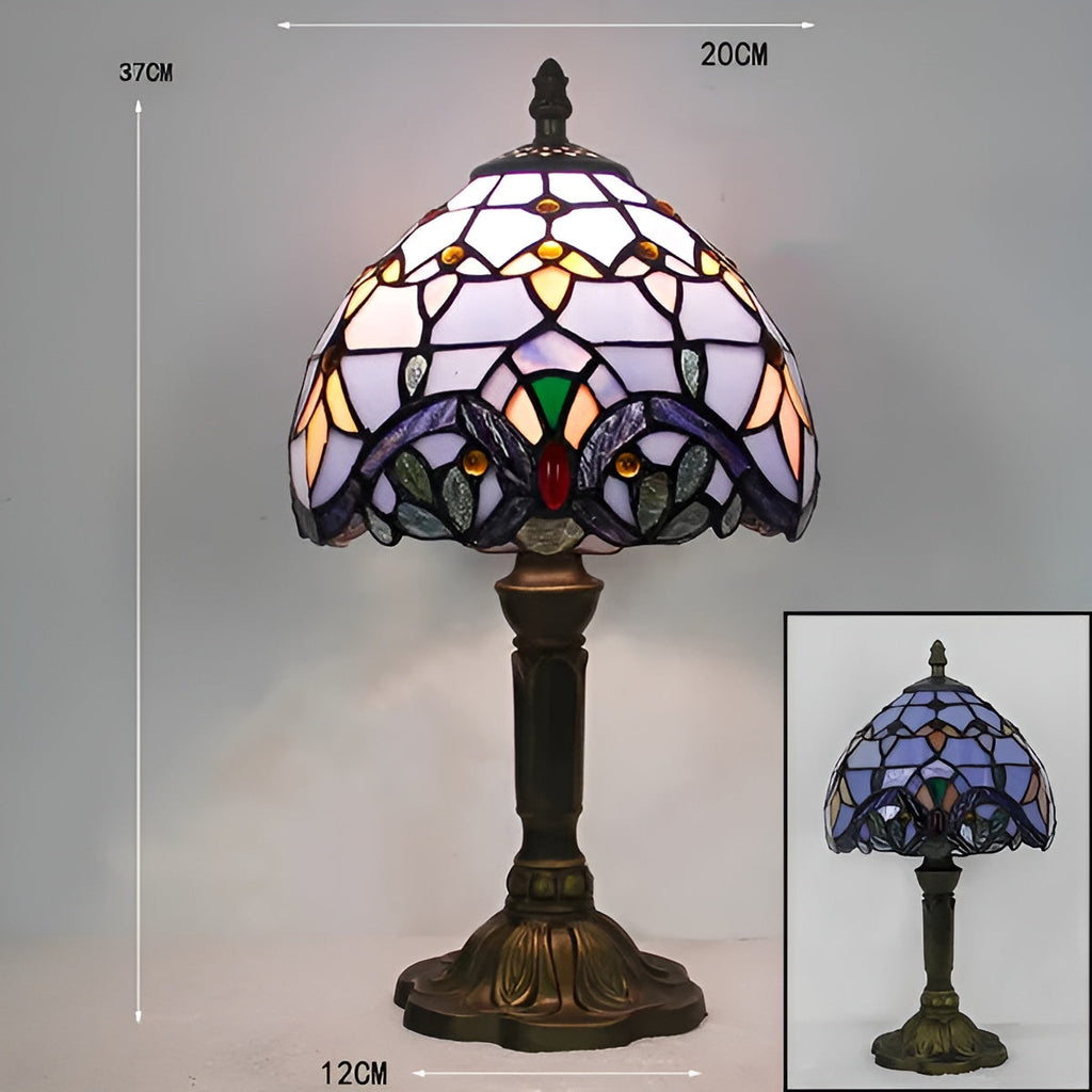 Lampada da tavolo barocca – Artigianale con vetro colorato | Illuminazione decorativa per la tua casa e il tuo ufficio