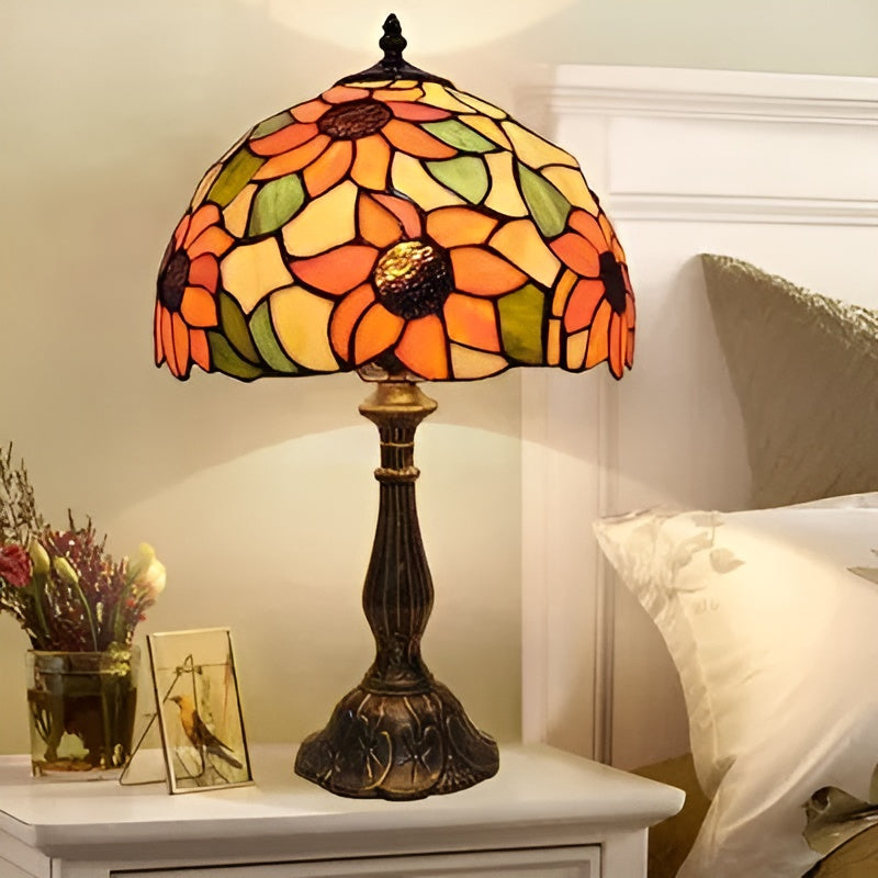 Lampada da tavolo barocca – Artigianale con vetro colorato | Illuminazione decorativa per la tua casa e il tuo ufficio