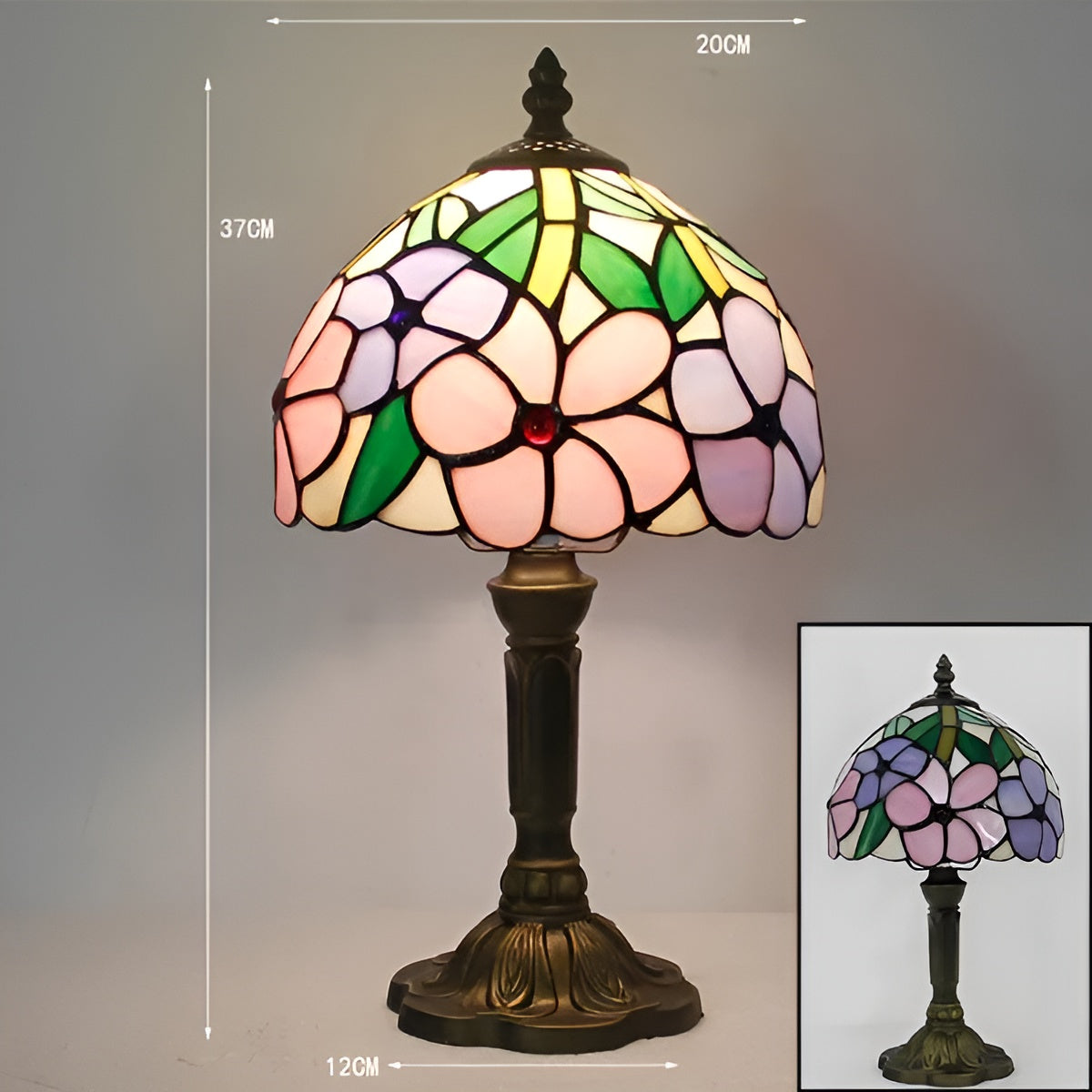 Lampada da tavolo barocca – Artigianale con vetro colorato | Illuminazione decorativa per la tua casa e il tuo ufficio