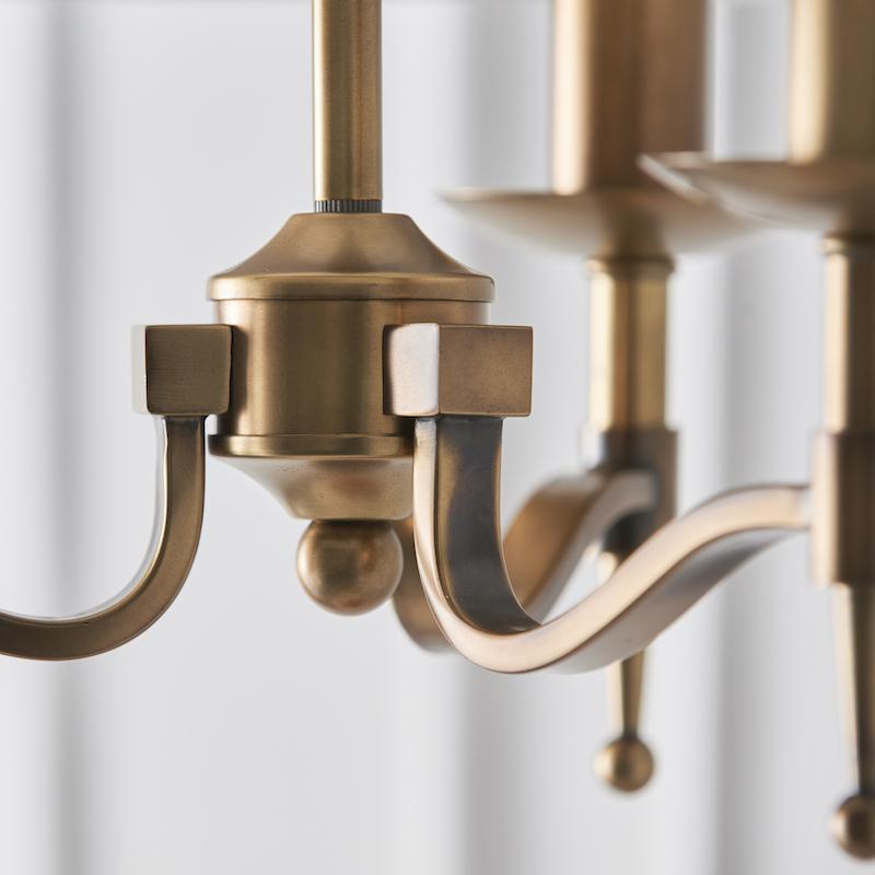 Lampadario Stanford 3 Luci Finitura Ottone Antico