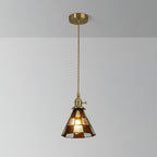 Lampada a sospensione Tiffany – Ottone & Vetro – Verde/Arancione – Lampada da pranzo per accenti eleganti