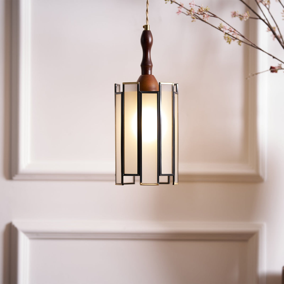 Lampada a sospensione in vetro colorato Tiffany