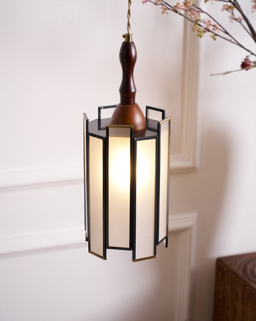 Lampada a sospensione in vetro colorato Tiffany