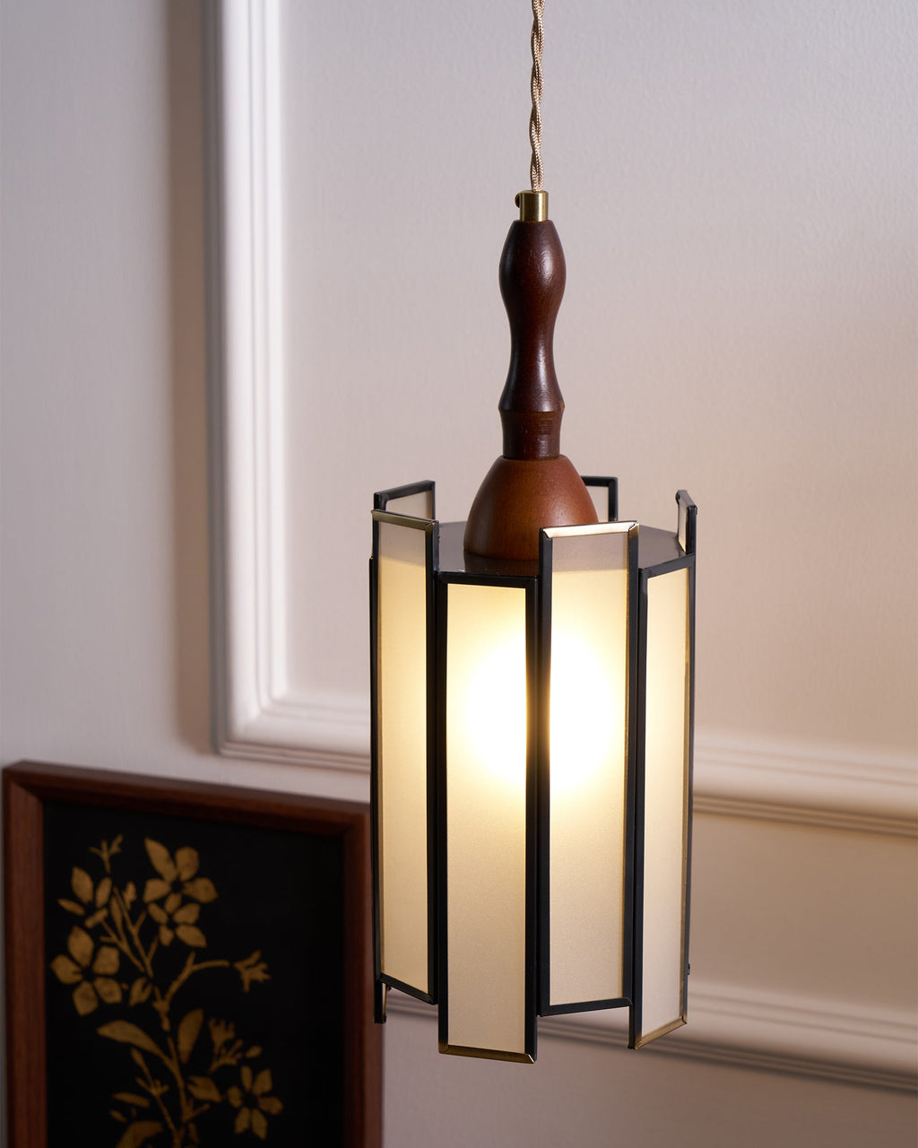 Lampada a sospensione in vetro colorato Tiffany