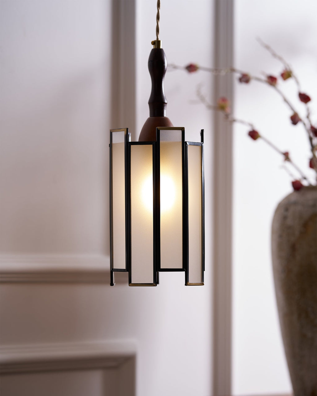 Lampada a sospensione in vetro colorato Tiffany