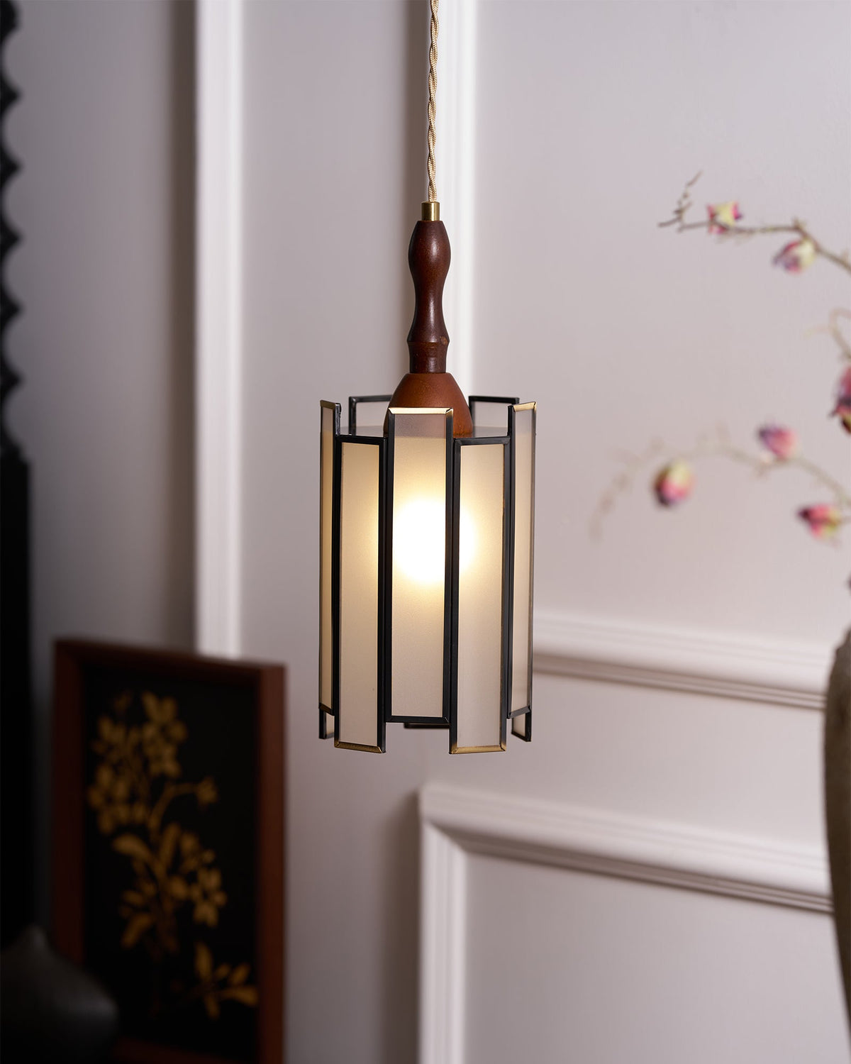 Lampada a sospensione in vetro colorato Tiffany